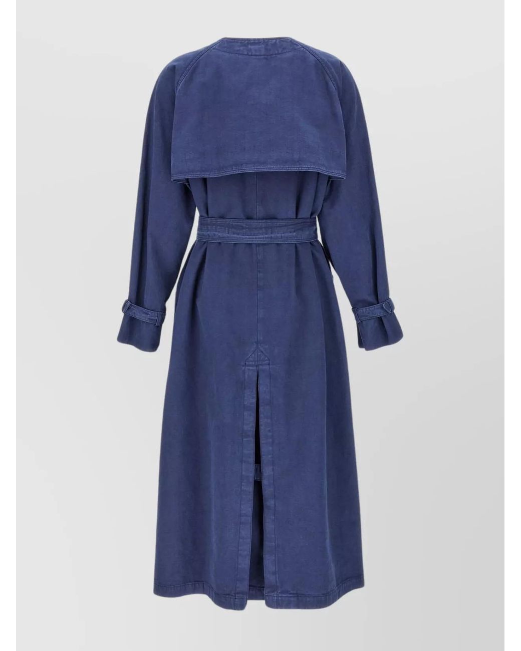 Max Mara Blue Cotton Trench Coat