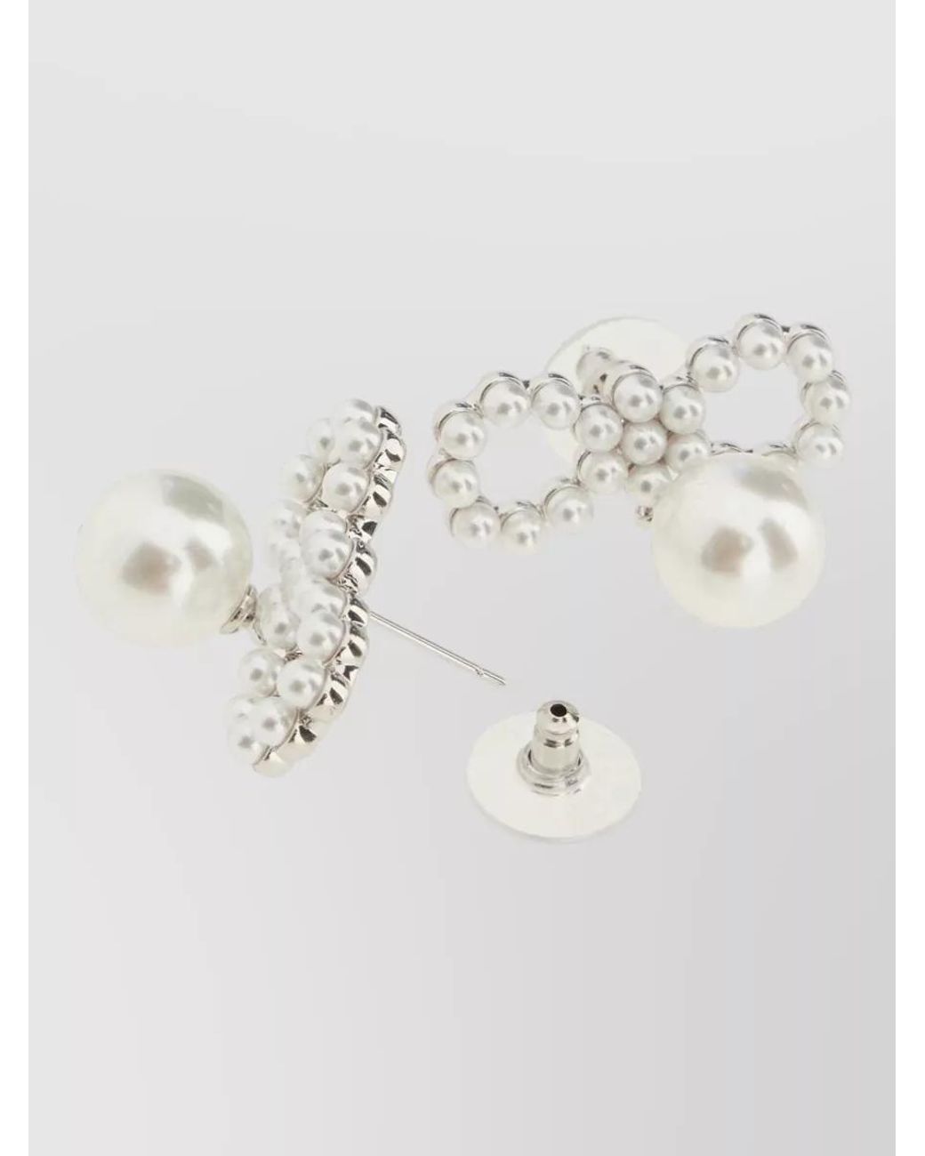 Self-Portrait Multicolor Pearl Bow Earrings