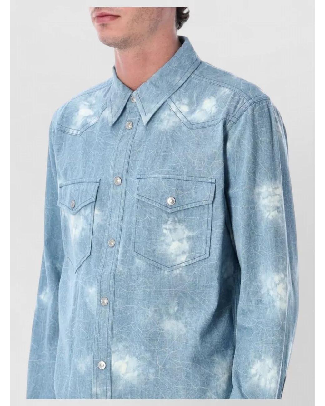 Isabel Marant Blue Denim Regular-Fit Shirt for men