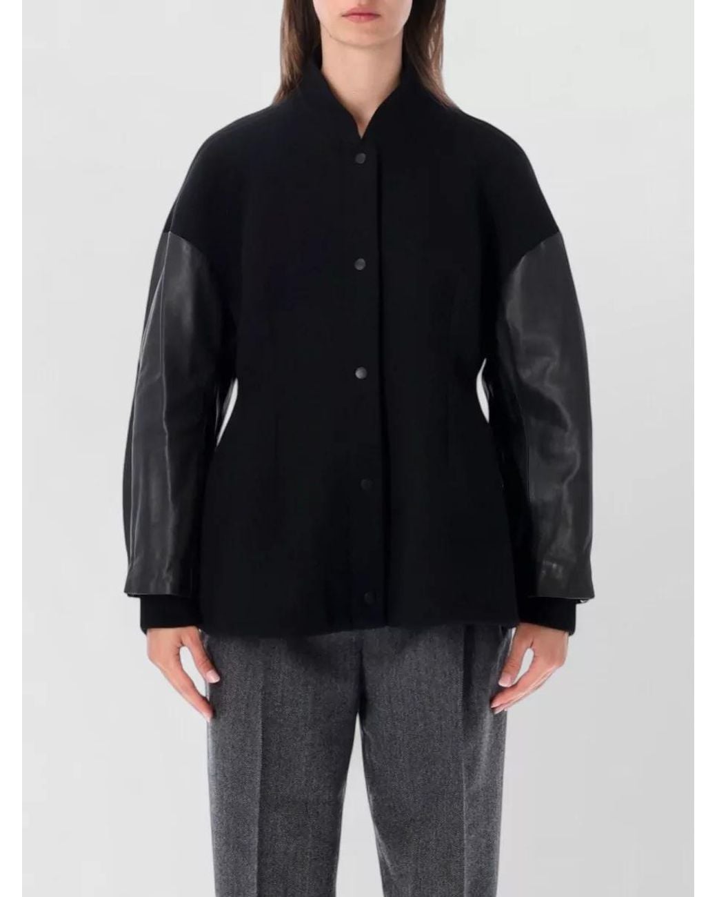 Totême Blue Wool And Cashmere Varsity Jacket