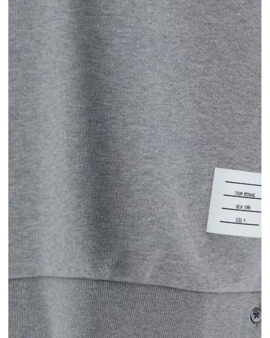 Thom Browne Gray Cotton Regular-Fit Crewneck Sweatshirt for men