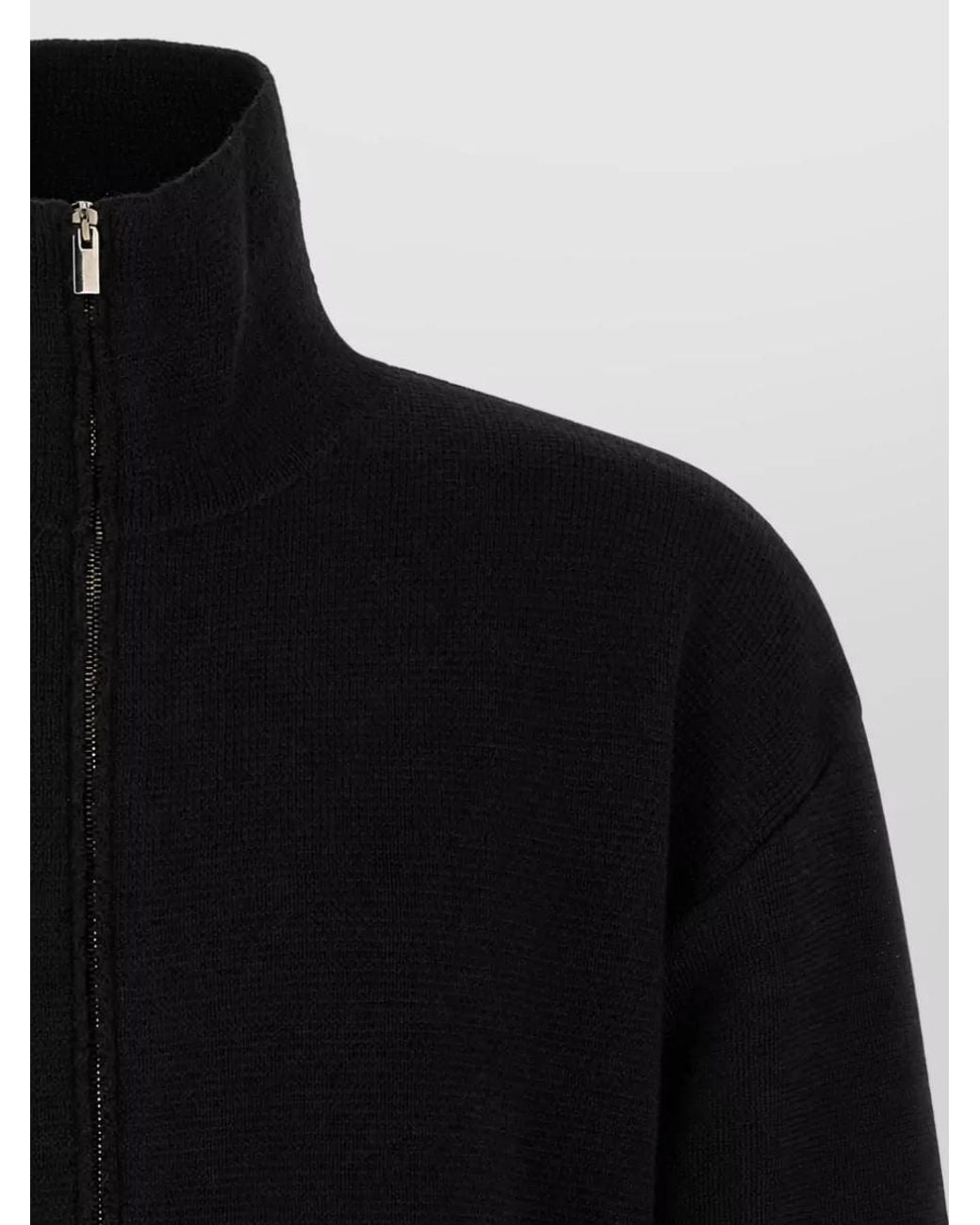 Ma'ry'ya Black Wool Zip Jacket for men