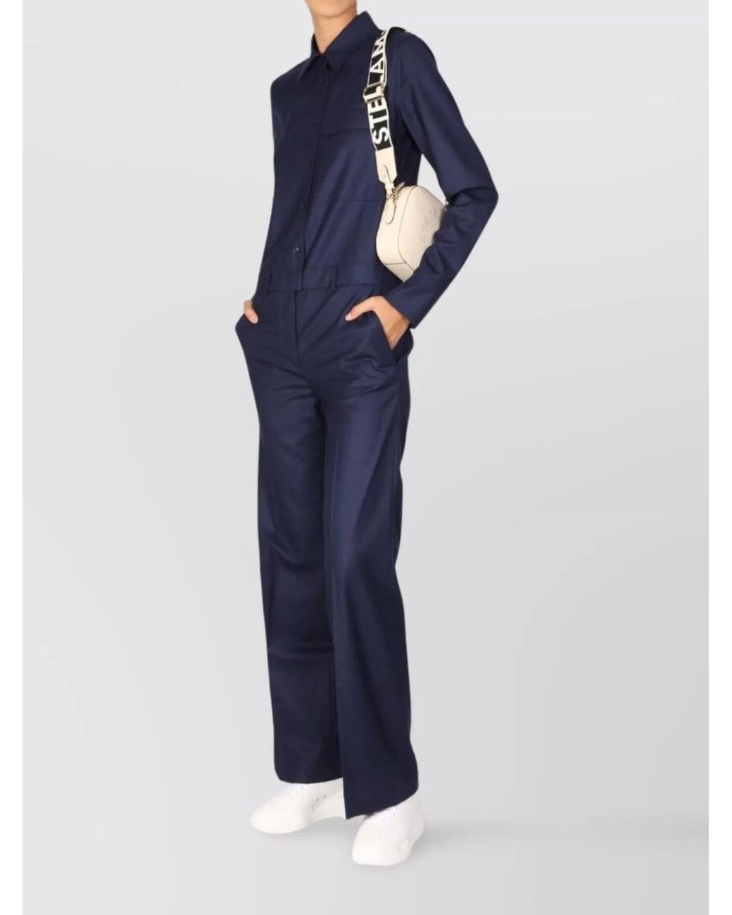 Stella McCartney Blue Wool Jumpsuit