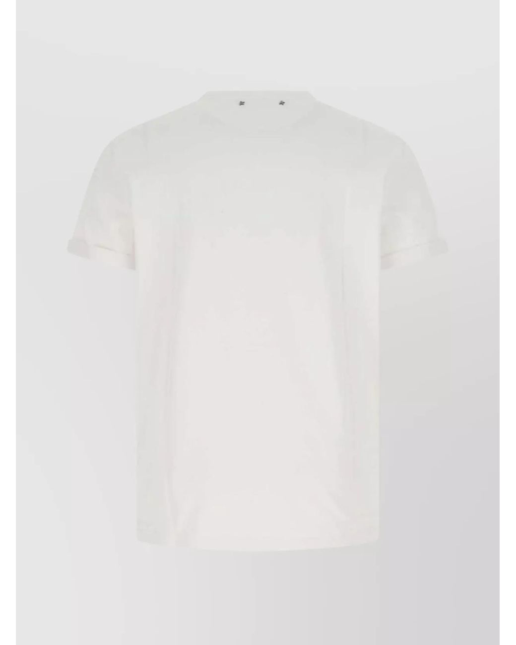 Golden Goose Deluxe Brand White Cotton Distressed Logo Print Crewneck T-Shirt for men