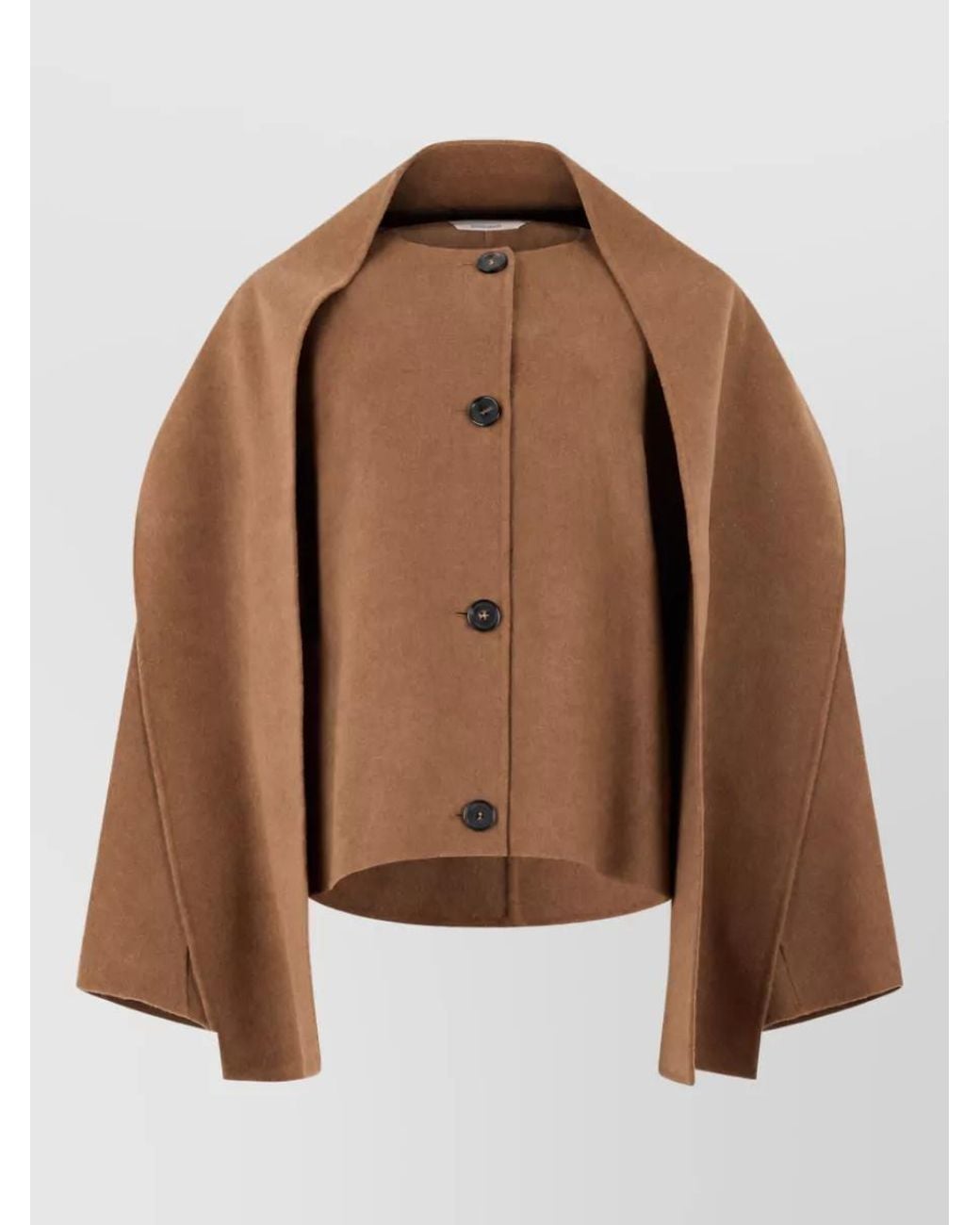 Max Mara Brown Virgin Wool Flared-Sleeve Cape