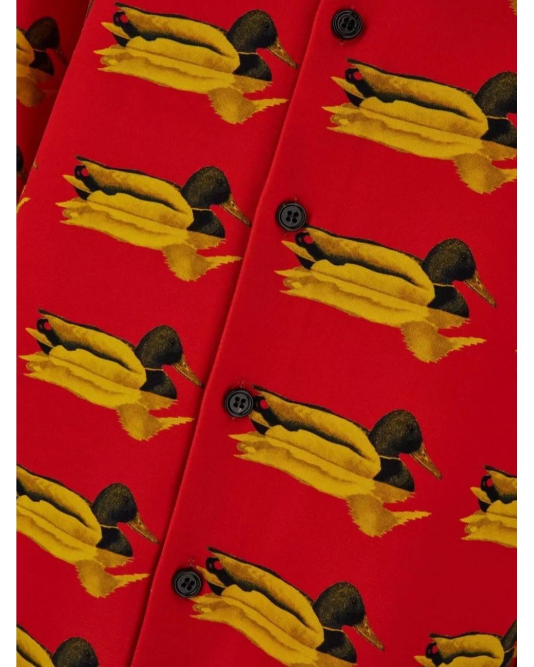 Burberry Red Printed Stretch Viscose Shirt