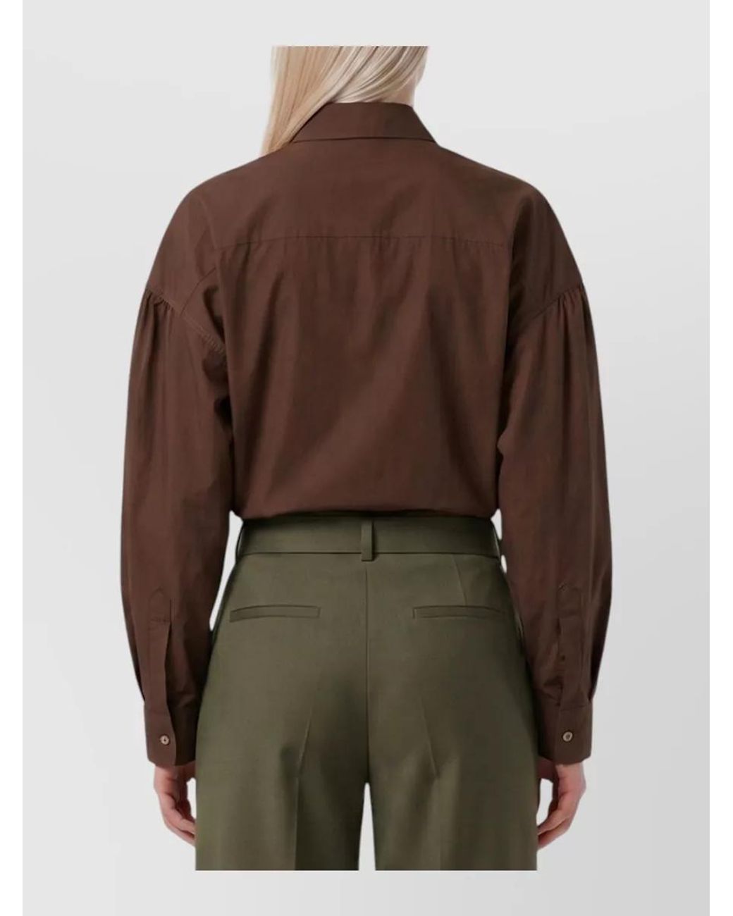Lemaire Brown Silk Twisted Shirt