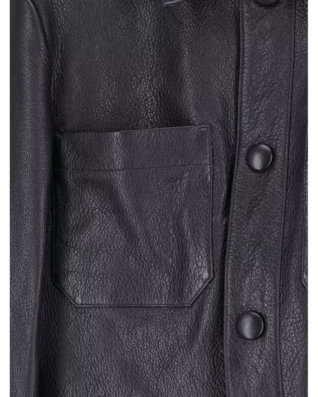 FRAME Black Leather Coat