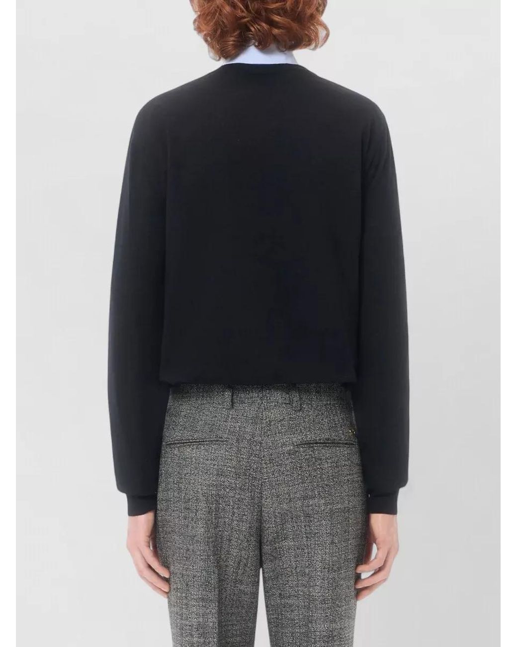Valentino Garavani Blue Wool Sweater Crew Neck Long Sleeves for men