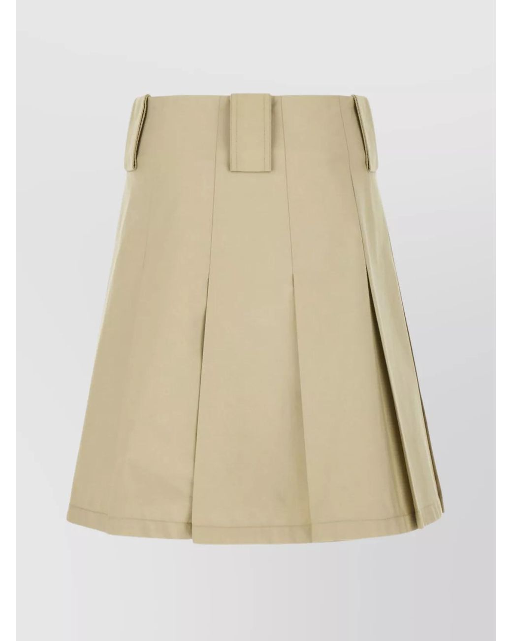 Burberry Natural Cotton Pleated Skirt
