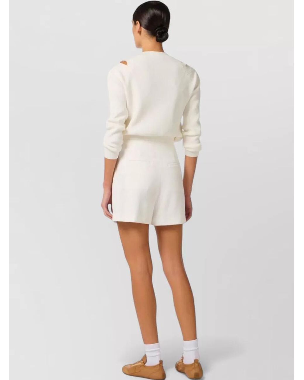 Elisabetta Franchi White Cutout Knit Sweatshirt