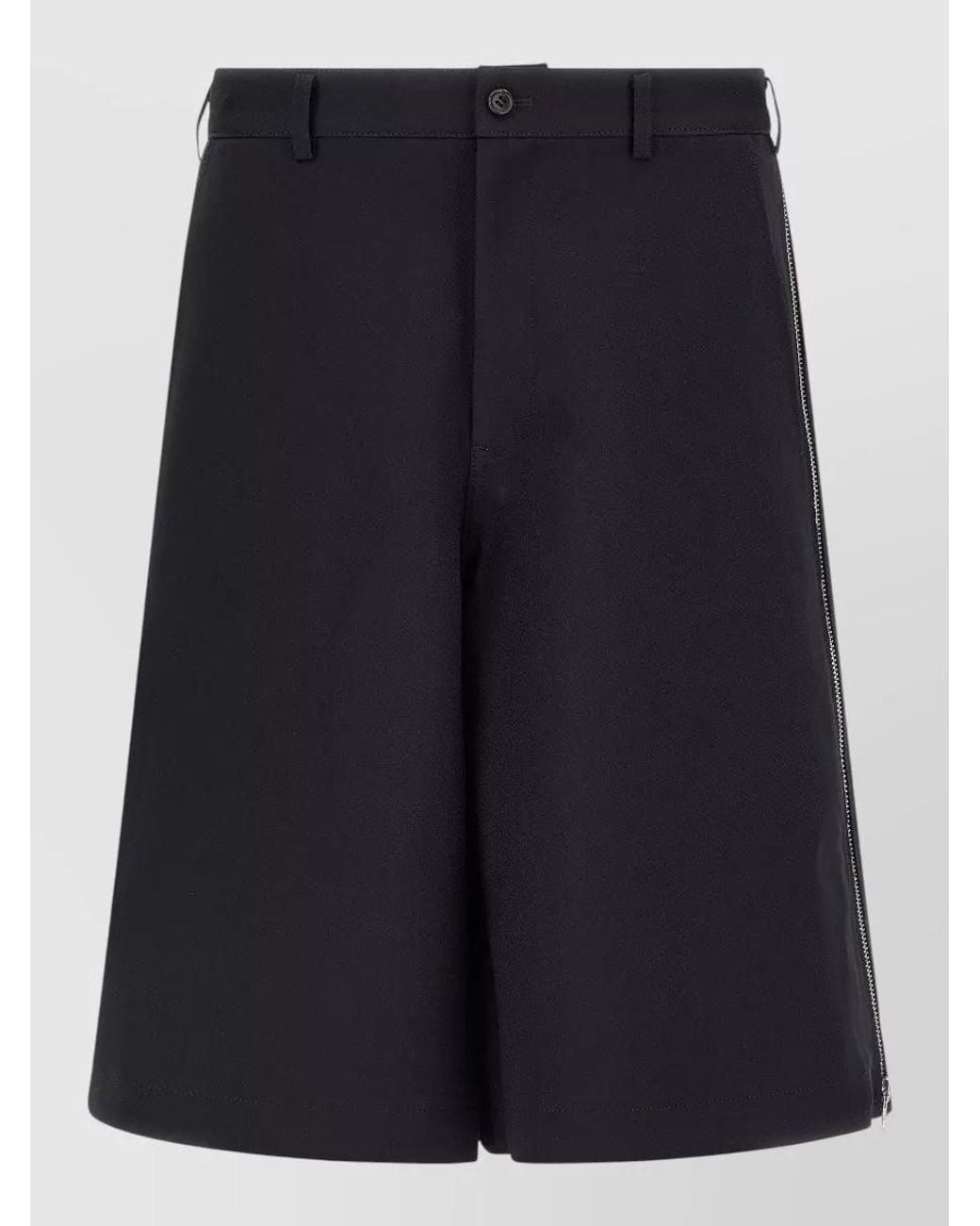 Comme des Garçons Blue Herringbone Wide-Leg Bermuda Shorts for men