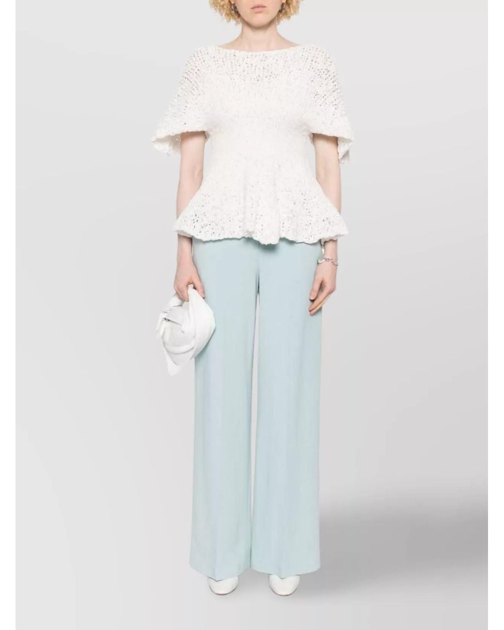 Pinko White Wide-Leg Trousers