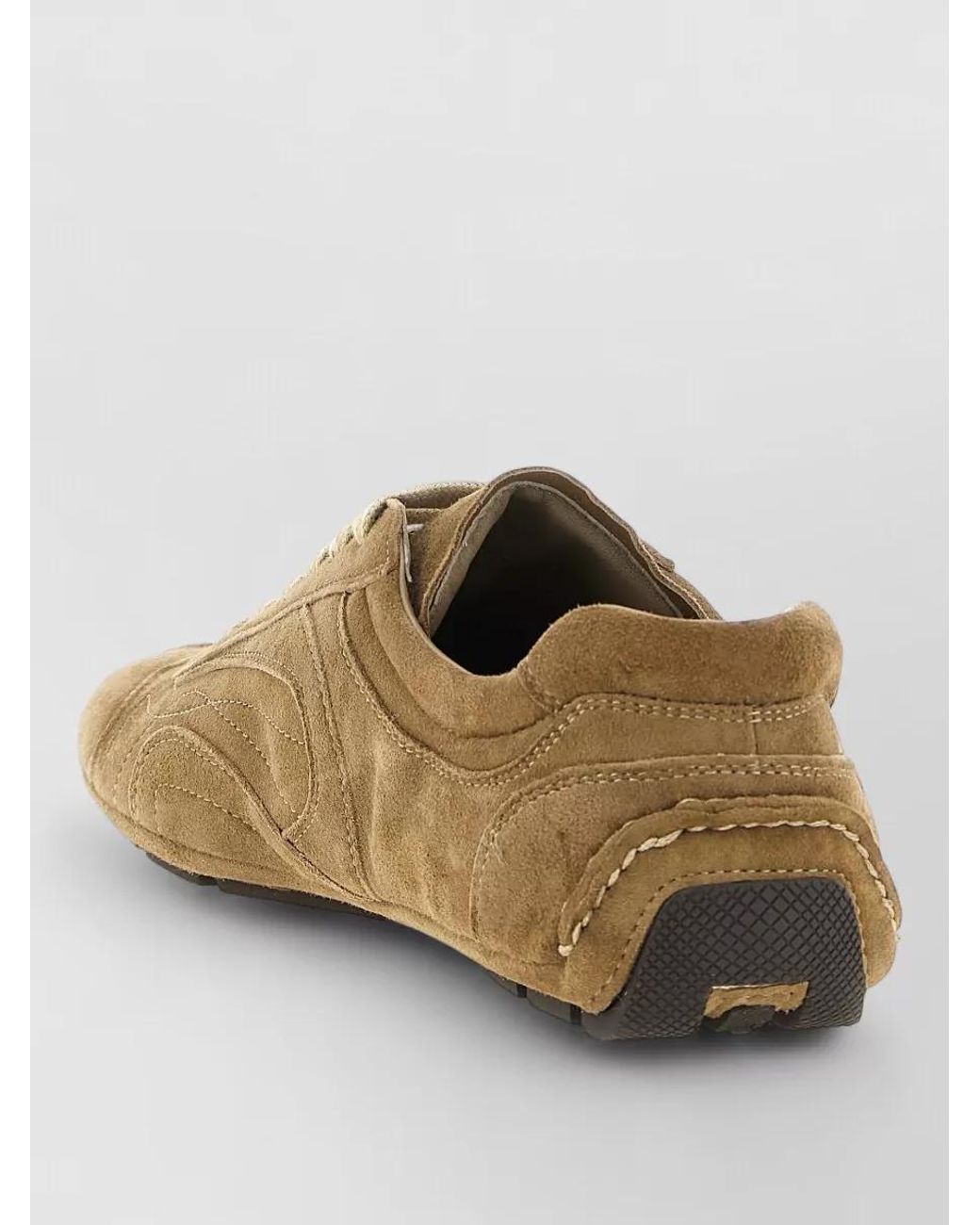 Prada Natural Suede Lace-Up Sneakers for men
