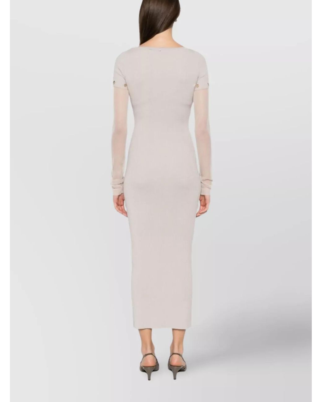 Sportmax Pink Knitted Boat Neck Short Sleeve Midi Dress