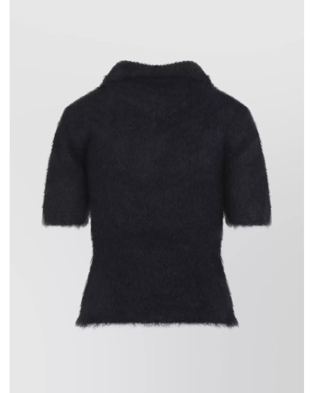 Marni Black Mohair Short-Sleeve Polo Shirt