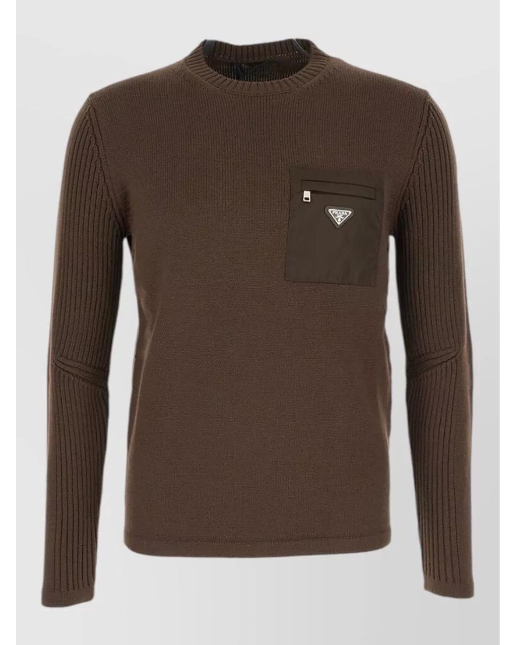 Prada Brown Crewneck T-Shirt for men