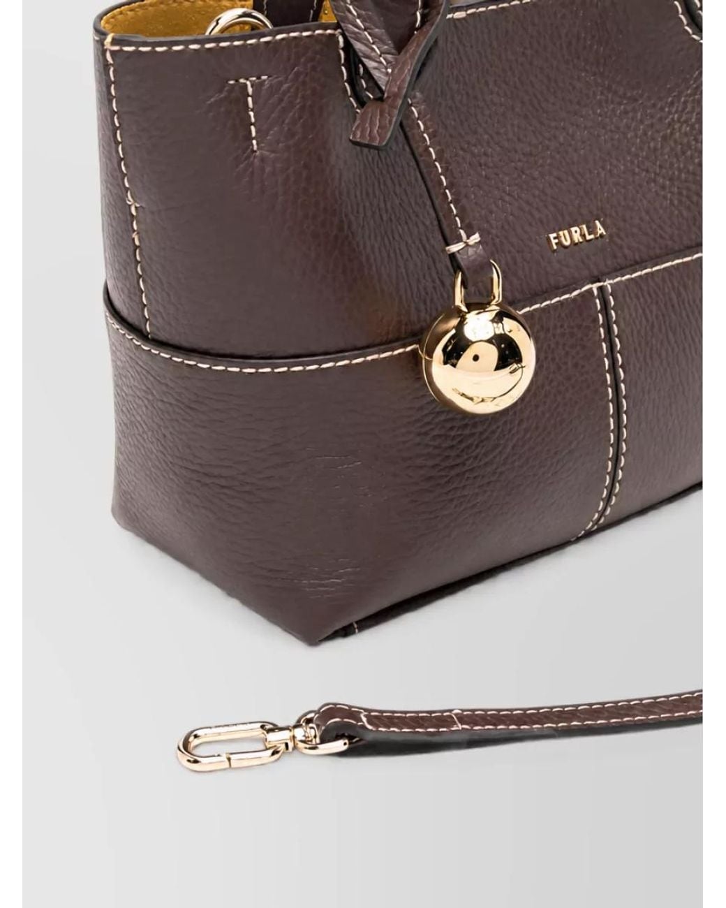 Furla Gray Na Leather Shoulder Bag