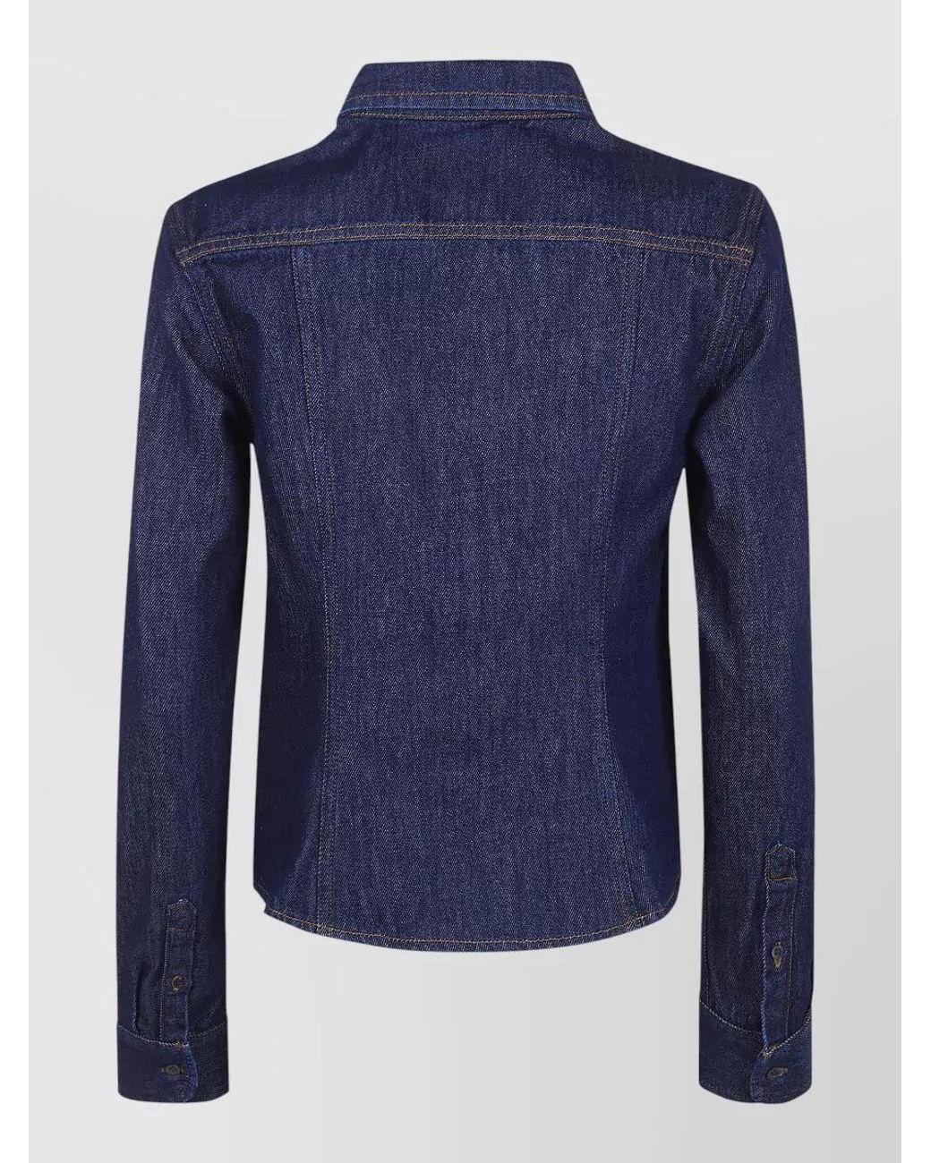 Dries Van Noten Blue Denim Cropped Shirt