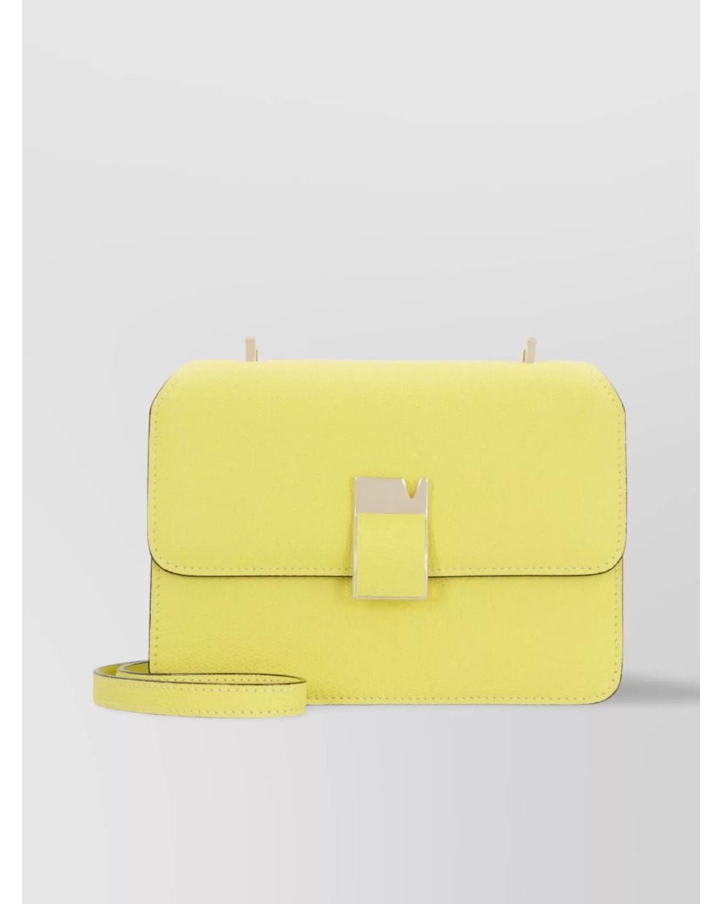 Valextra Yellow Mini Calf Leather Cross-Body Bag