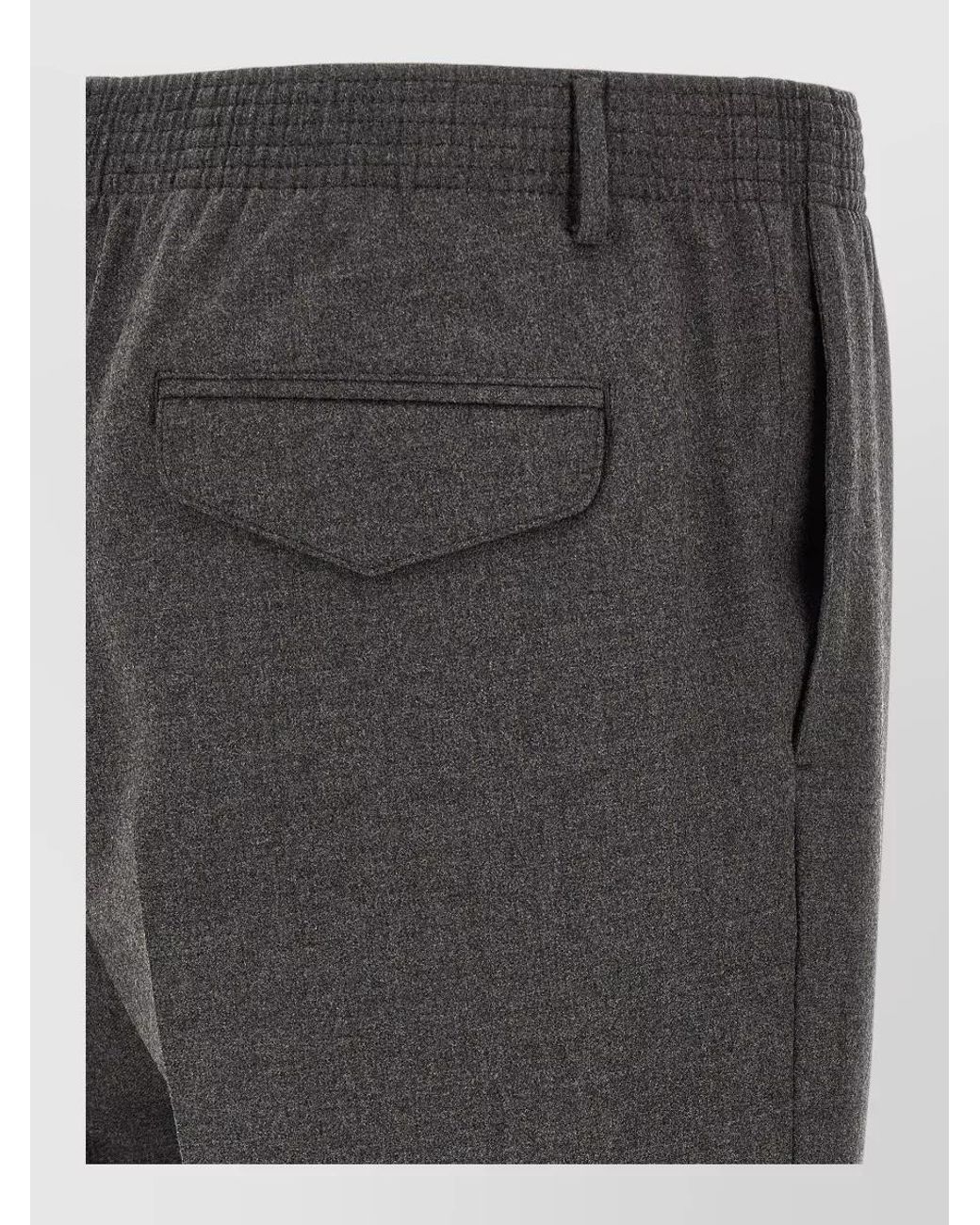 Cellar Door Gray Virgin Wool Tapered Tailored Trousers for men