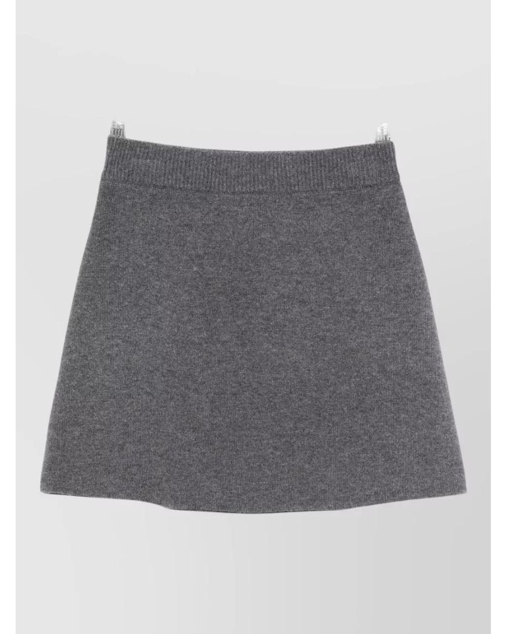 Lisa Yang Gray Cashmere Knitted Mini Skirt