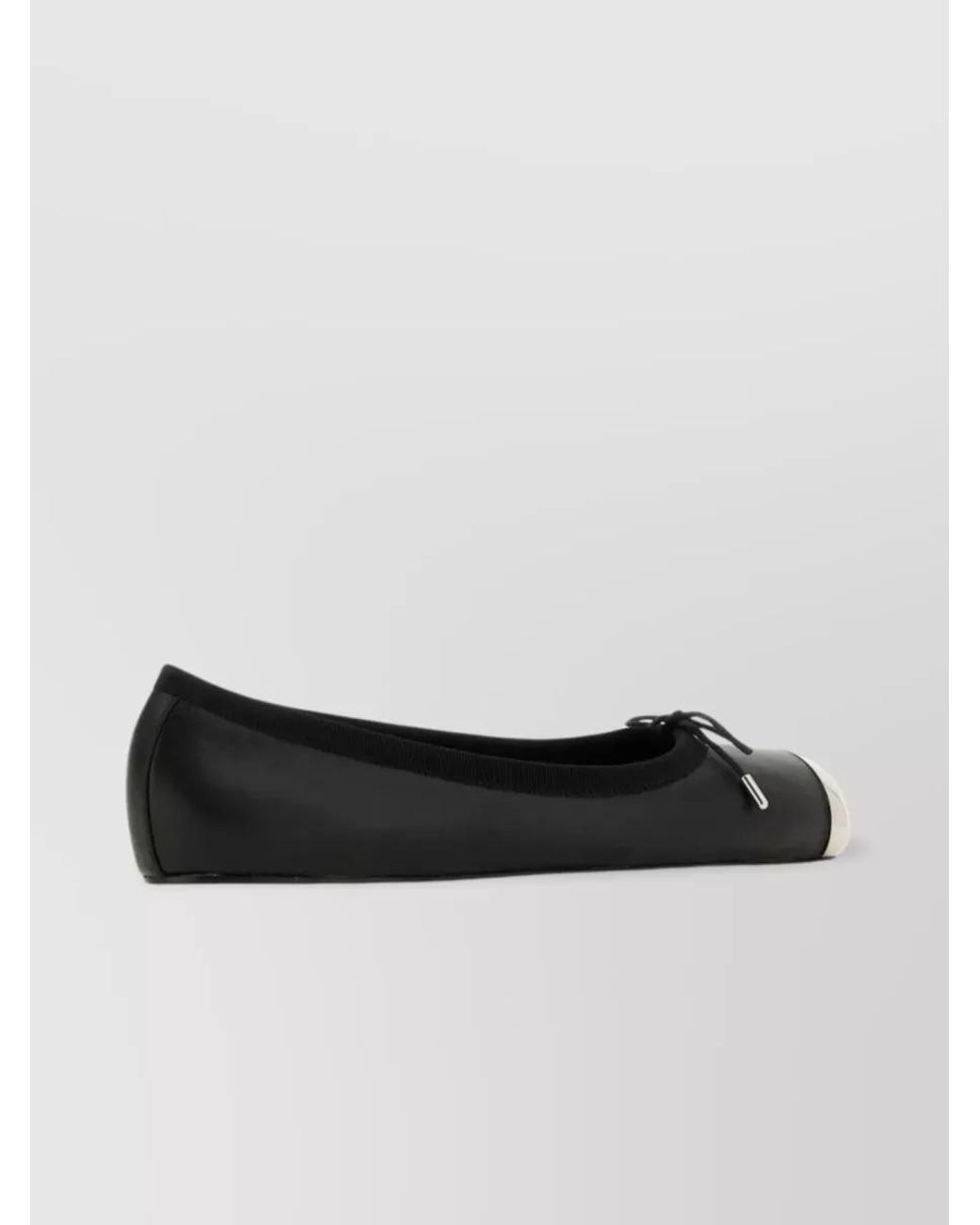 McQueen White Leather Punk Ballerina Shoes