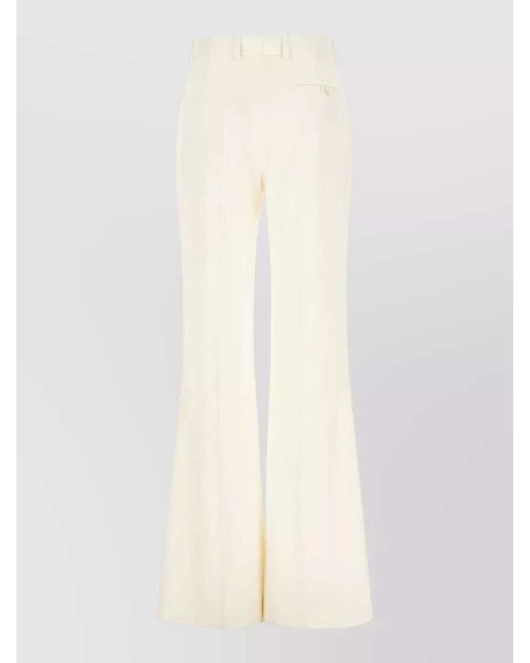 Stella McCartney White Wool Flared Trousers