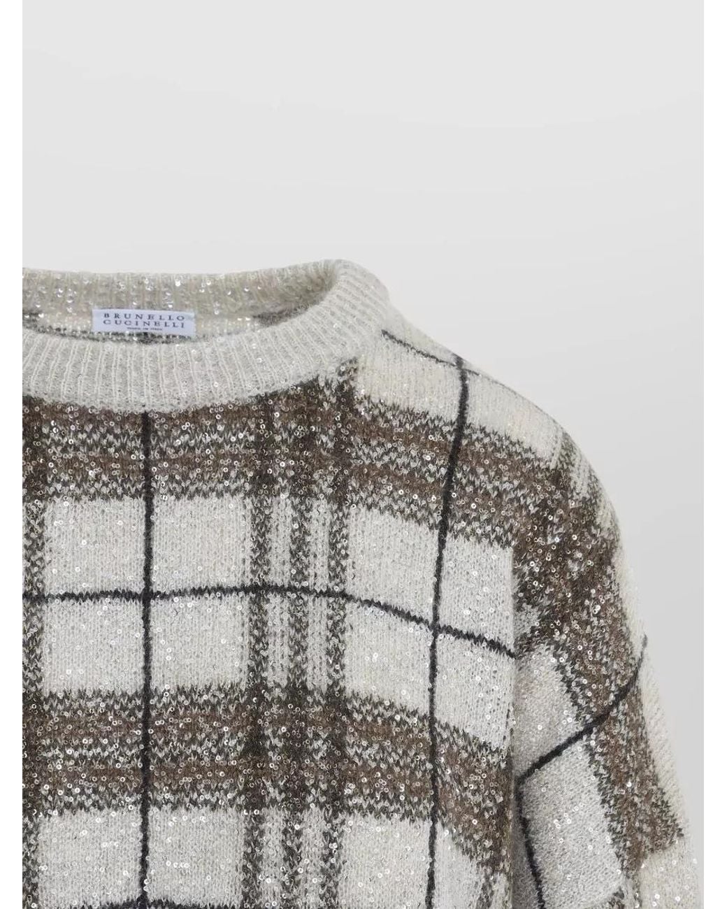 Brunello Cucinelli Multicolor Checked Mohair-Blend Sweater