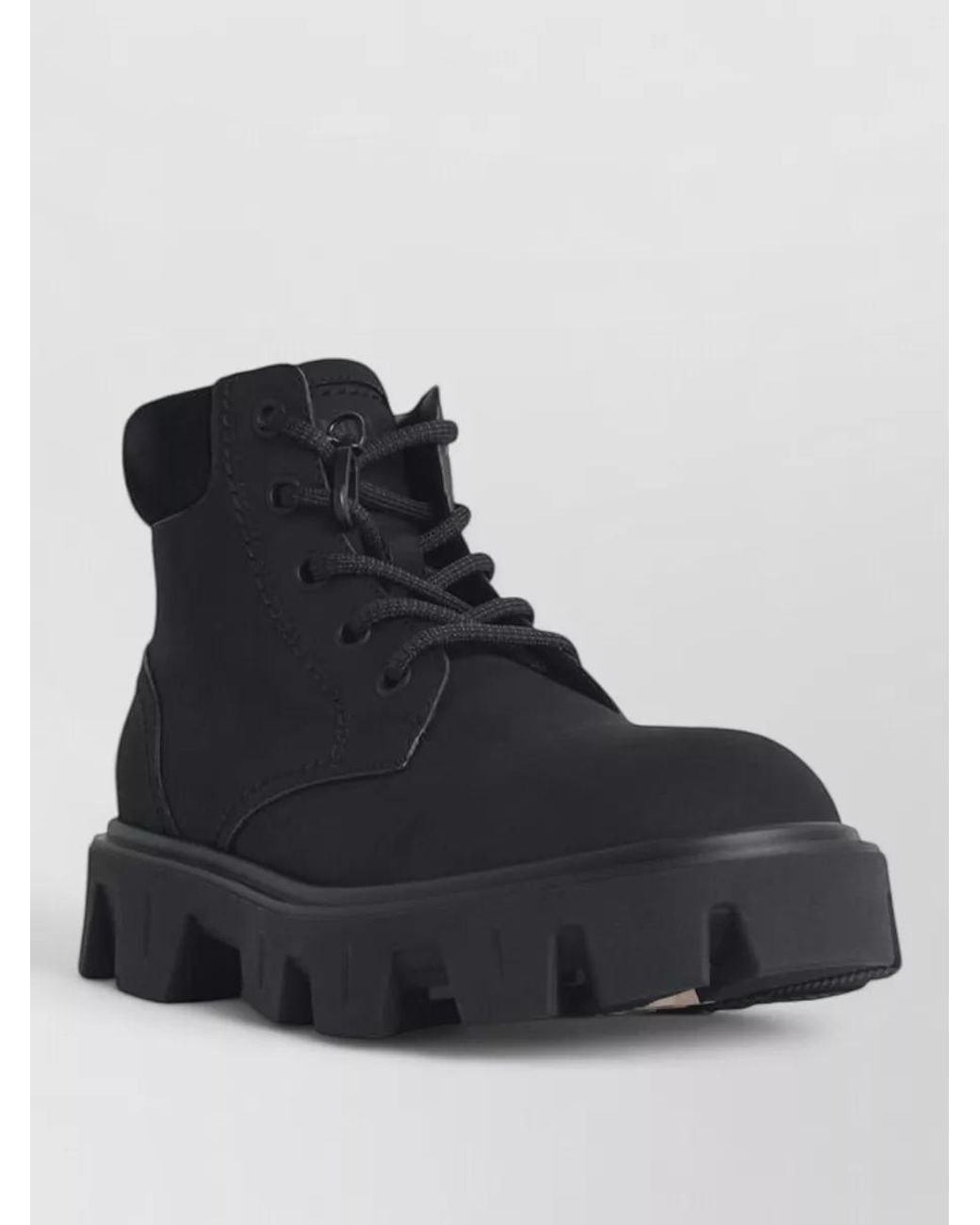 Moncler Black Leather Ankle Boots for men