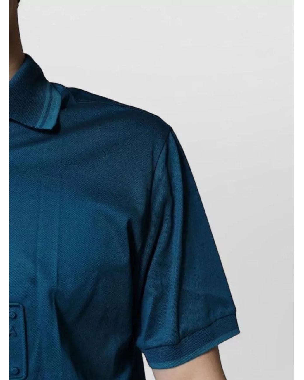 Dolce & Gabbana Blue Cotton Short-Sleeve Polo Shirt for men