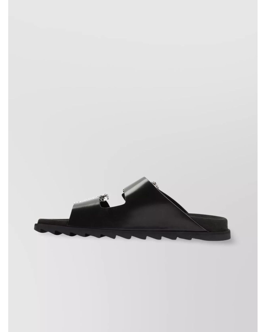 Roger Vivier Black Leather Slide Sandals
