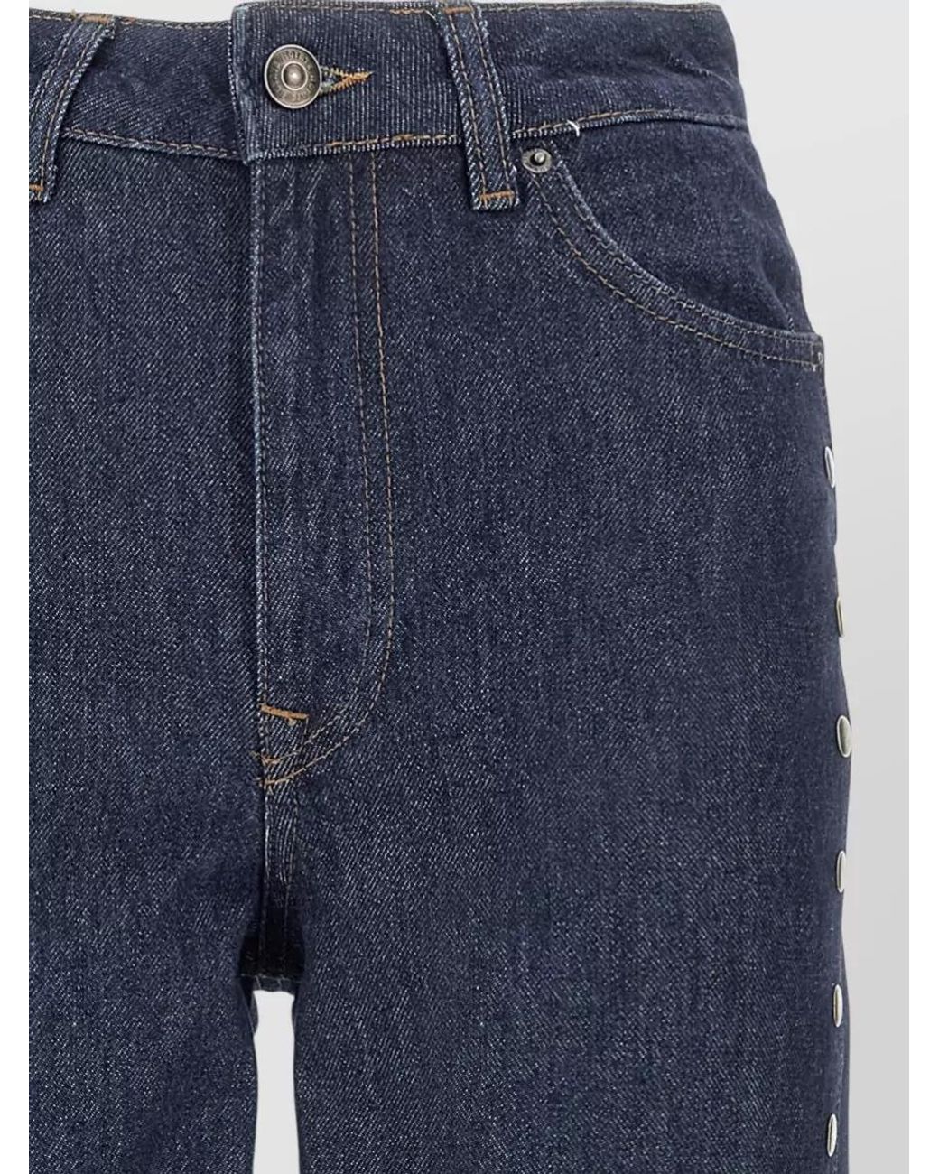 ROTATE BIRGER CHRISTENSEN Blue Denim High-Rise Straight-Leg Trousers