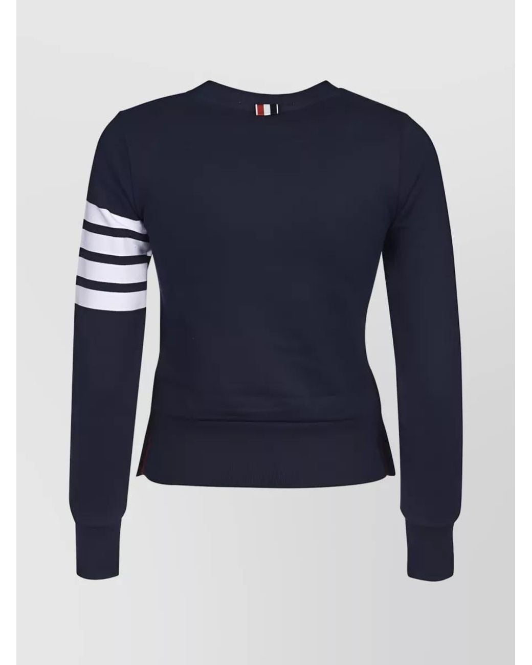 Thom Browne Blue Cotton Ribbed Crew-Neck Sweatshirt