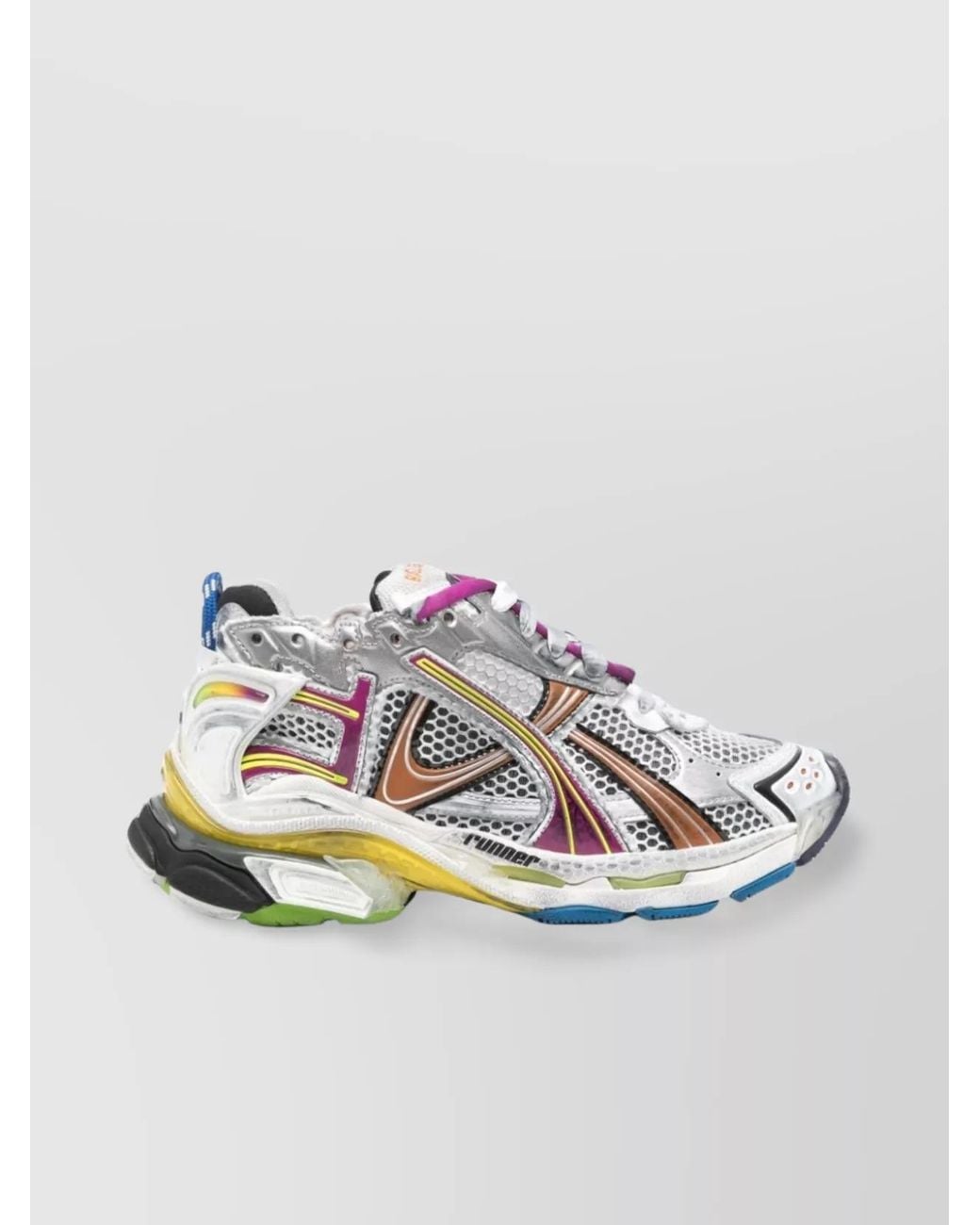 Balenciaga Gray Mesh Low-Top Sneakers