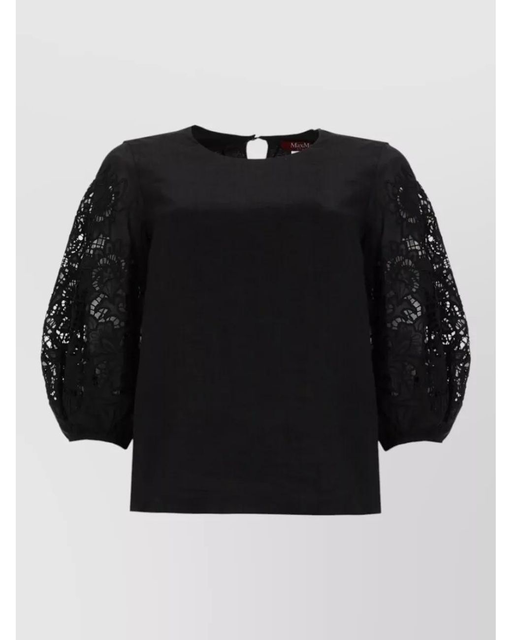 Max Mara Black Lace Sleeve Blouse