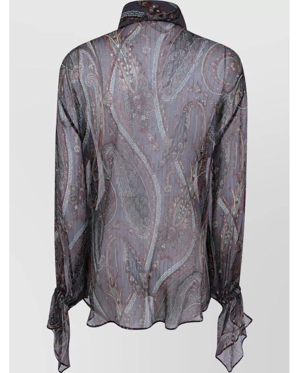 Etro Gray Silk Classic Shirt