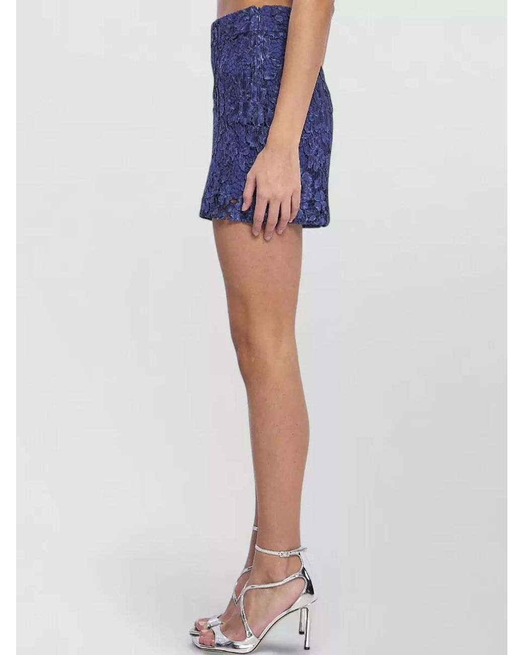 FEDERICA TOSI Blue Lace High-Rise Tailored Shorts