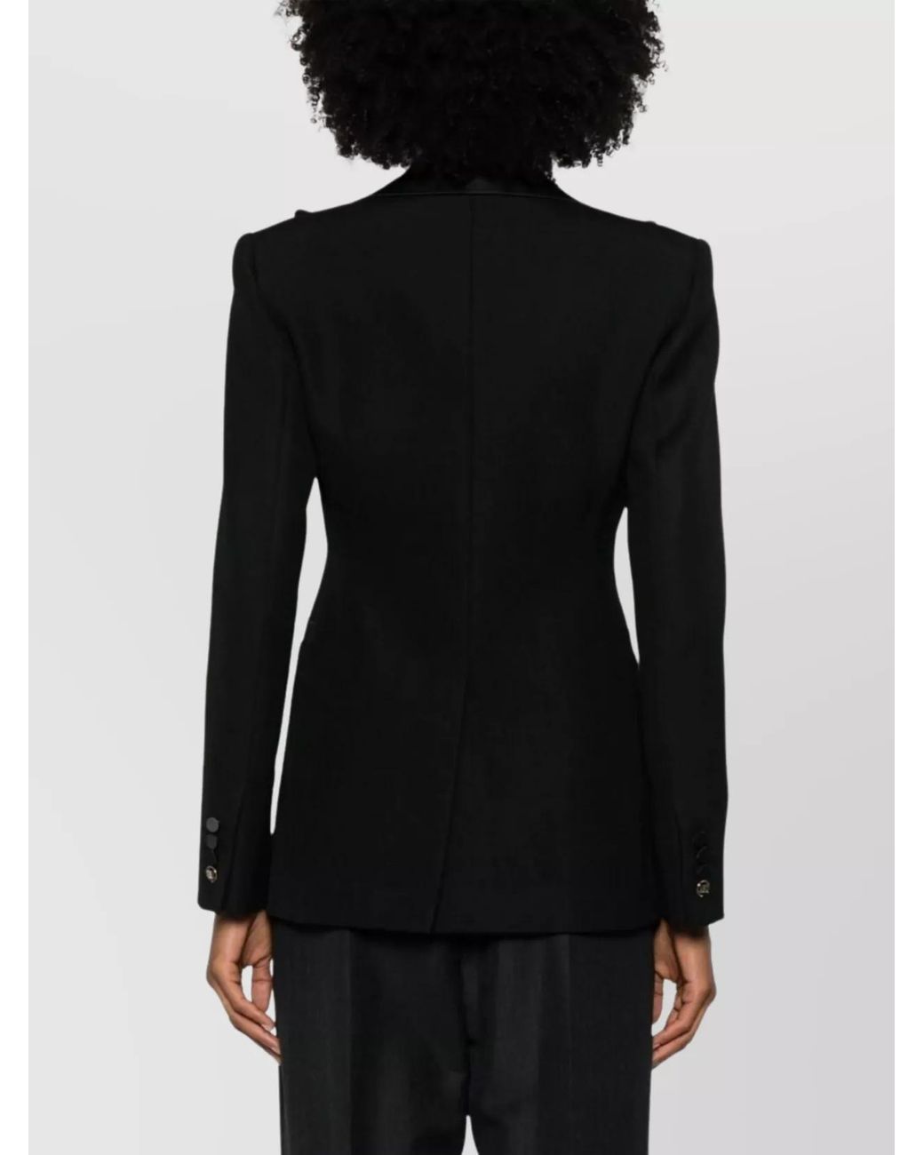 Max Mara Black Wool Crystal-Embellished Single-Breasted Blazer