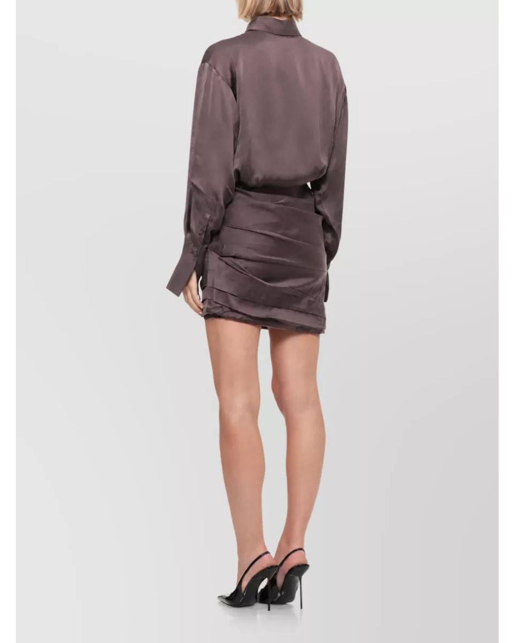 ANDAMANE Brown Knee-Length Fitted Skirt