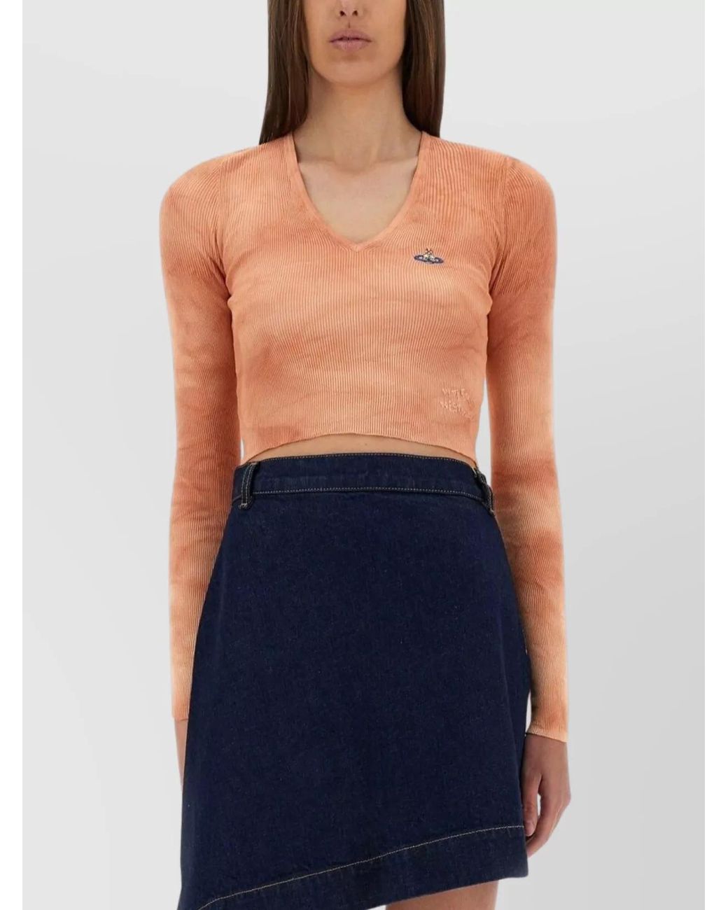 Vivienne Westwood Blue Cotton Slim-Fit Cropped Top