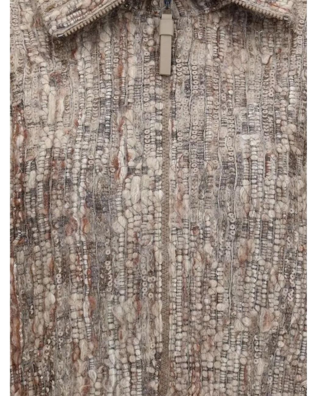 Brunello Cucinelli Brown Mohair Cropped Cardigan