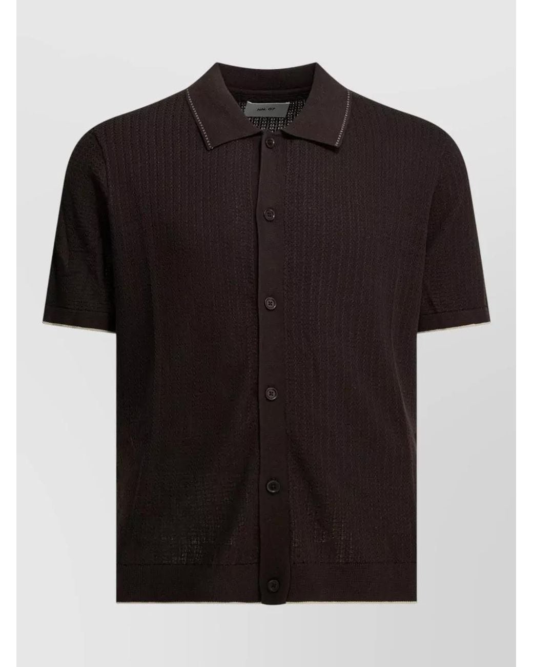 NN07 Black Cotton Polo Sweater for men