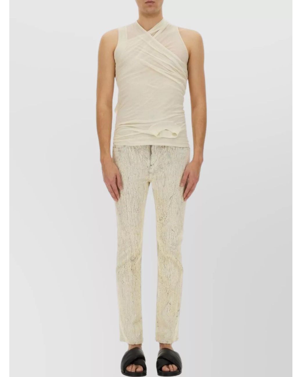 Rick Owens White Skinny Trousers for men