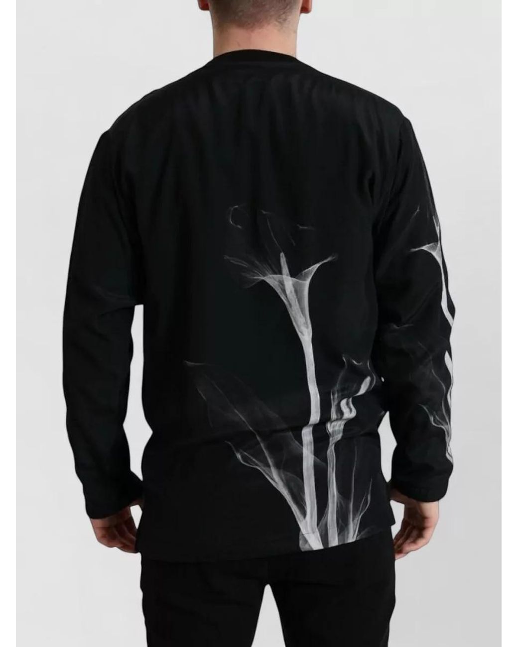 Dolce & Gabbana Black Silk Floral Print Crewneck Sweatshirt for men