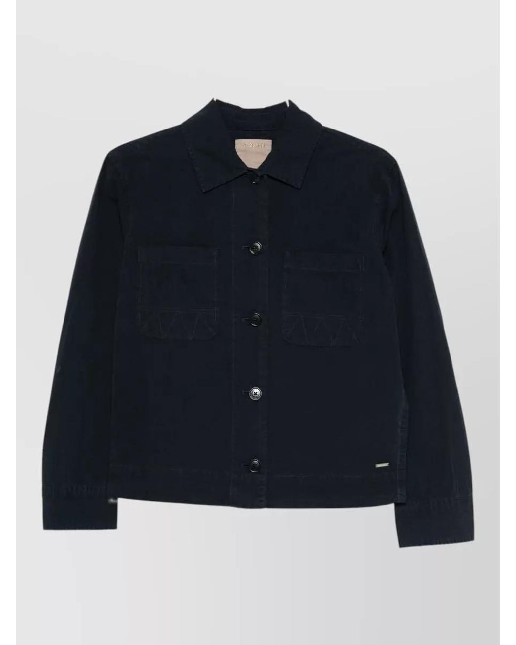 Woolrich Blue Cotton Regular-Fit Overshirt