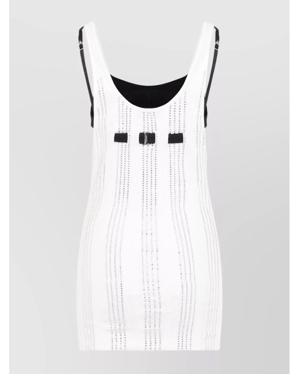 The Attico White Ribbed Cotton Tank Top