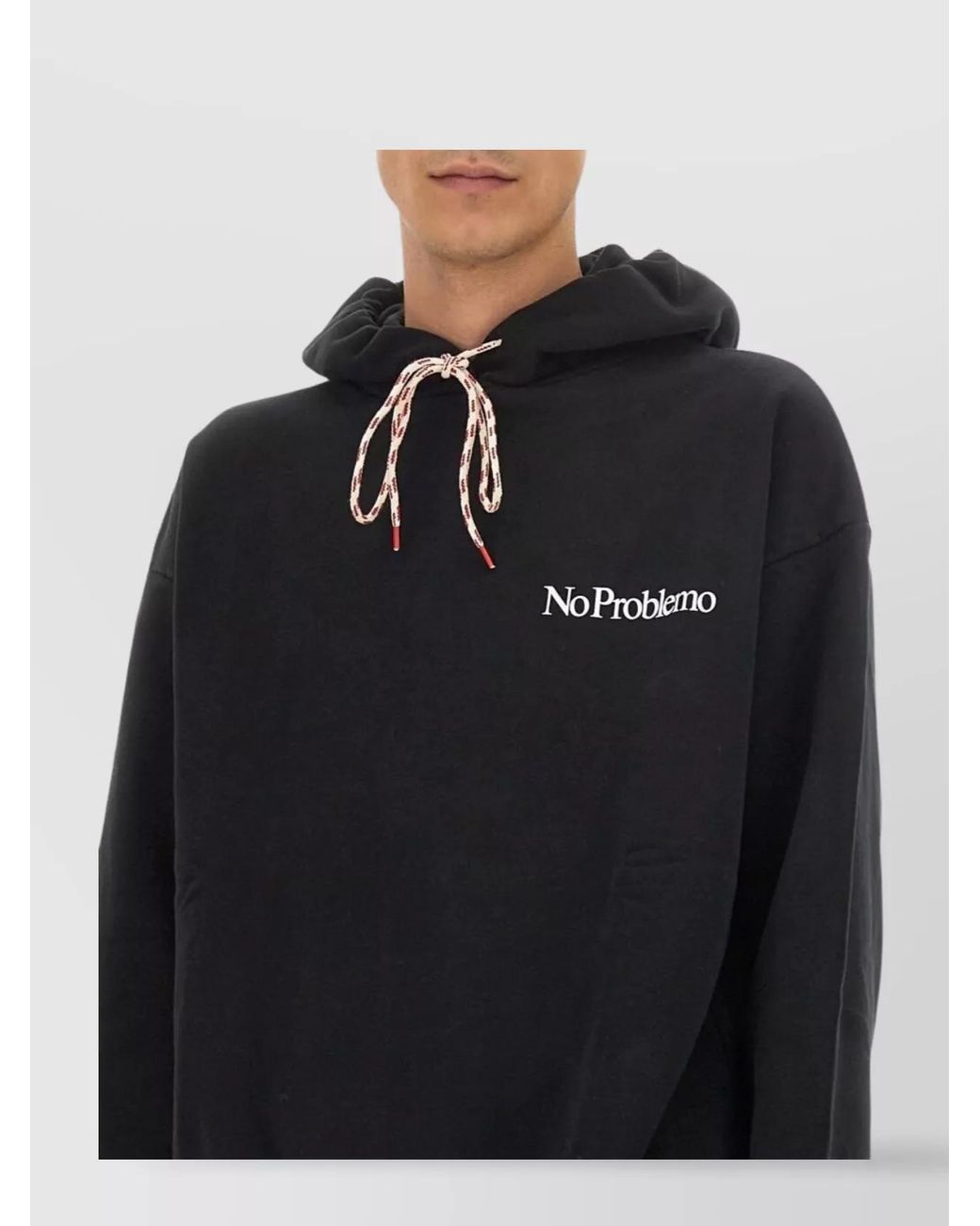 Aries Black Cotton Slogan Print Regular Fit Hoodie for men