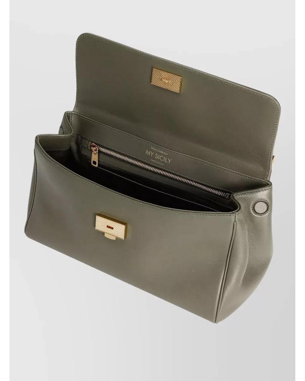 Dolce & Gabbana Natural My Sicily Medium Leather Clutch Bag