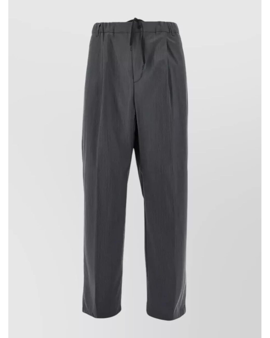 Herno Gray Relaxed-Fit Trousers for men